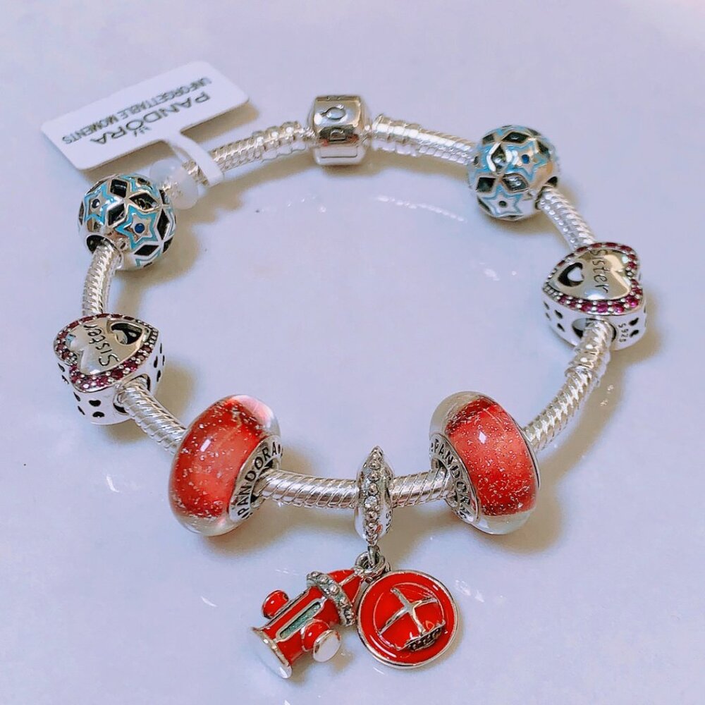 Pandora Snake Bone Chain Sterling Silver Beaded Bracelet